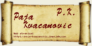 Paja Kvačanović vizit kartica